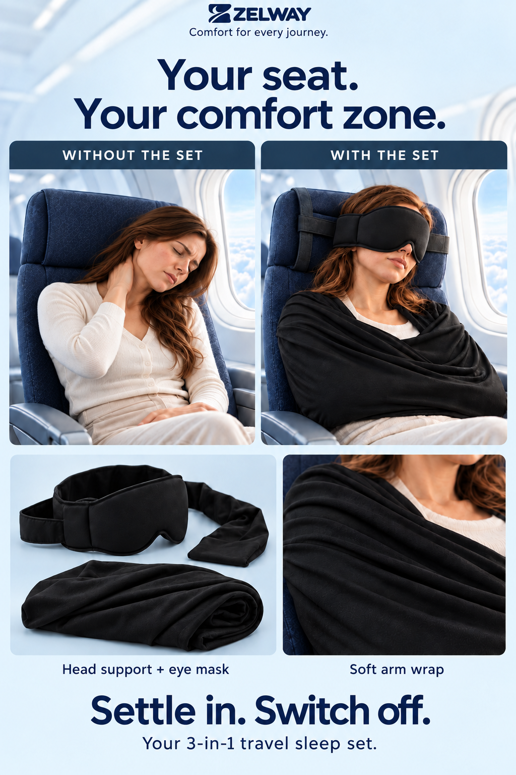 Zelway™- First Class 3-in-1 Travel Sleep Set
