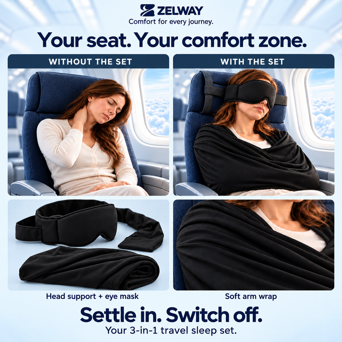Zelway™- First Class 3-in-1 Travel Sleep Set